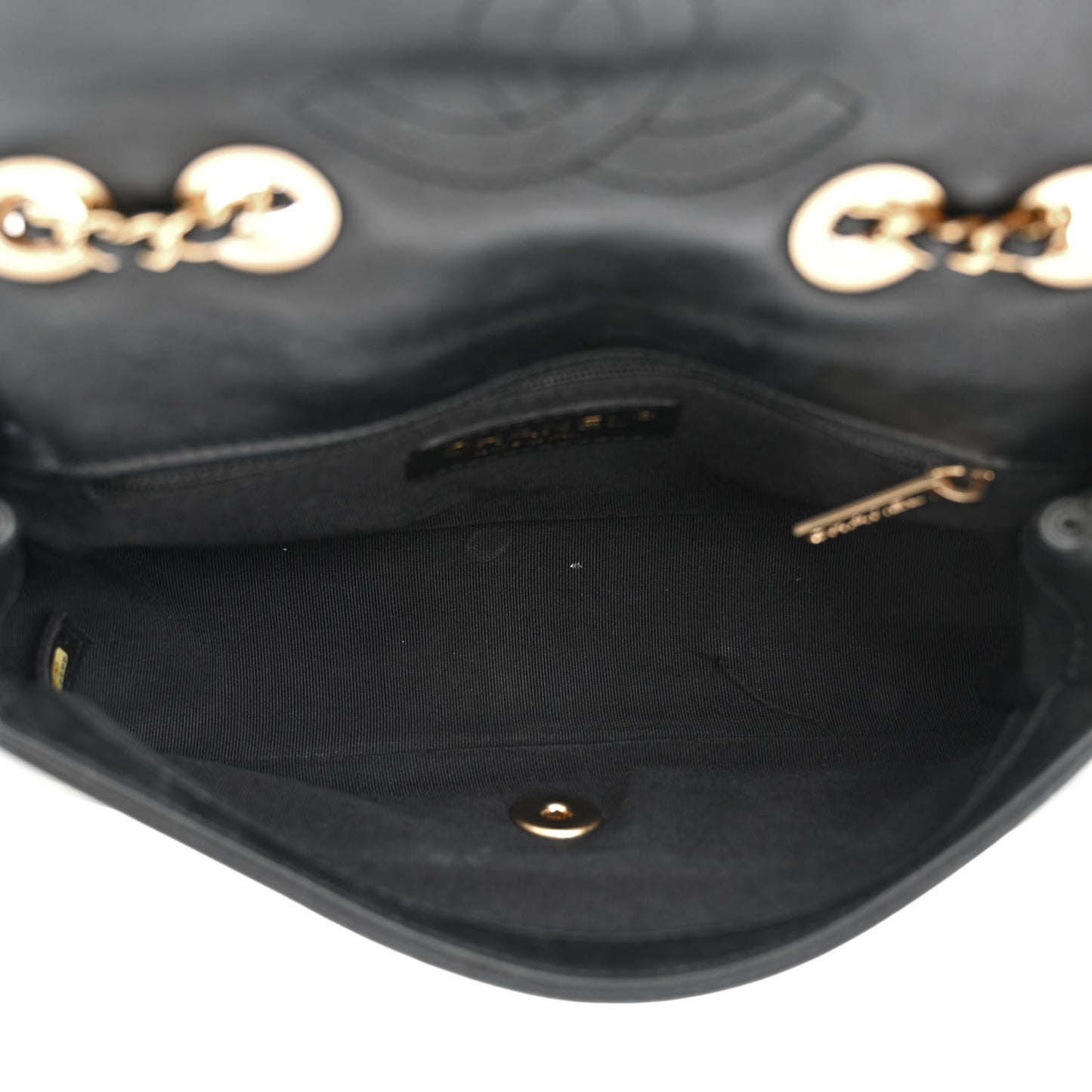 Lambskin Quilted Small Graphic Flap Beige Black