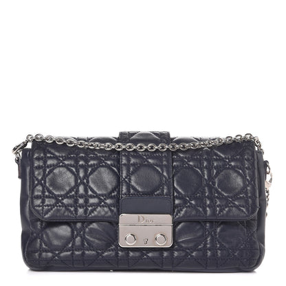 Christian Dior Lambskin Cannage New Lock Pouch Navy Blue 1 of 8