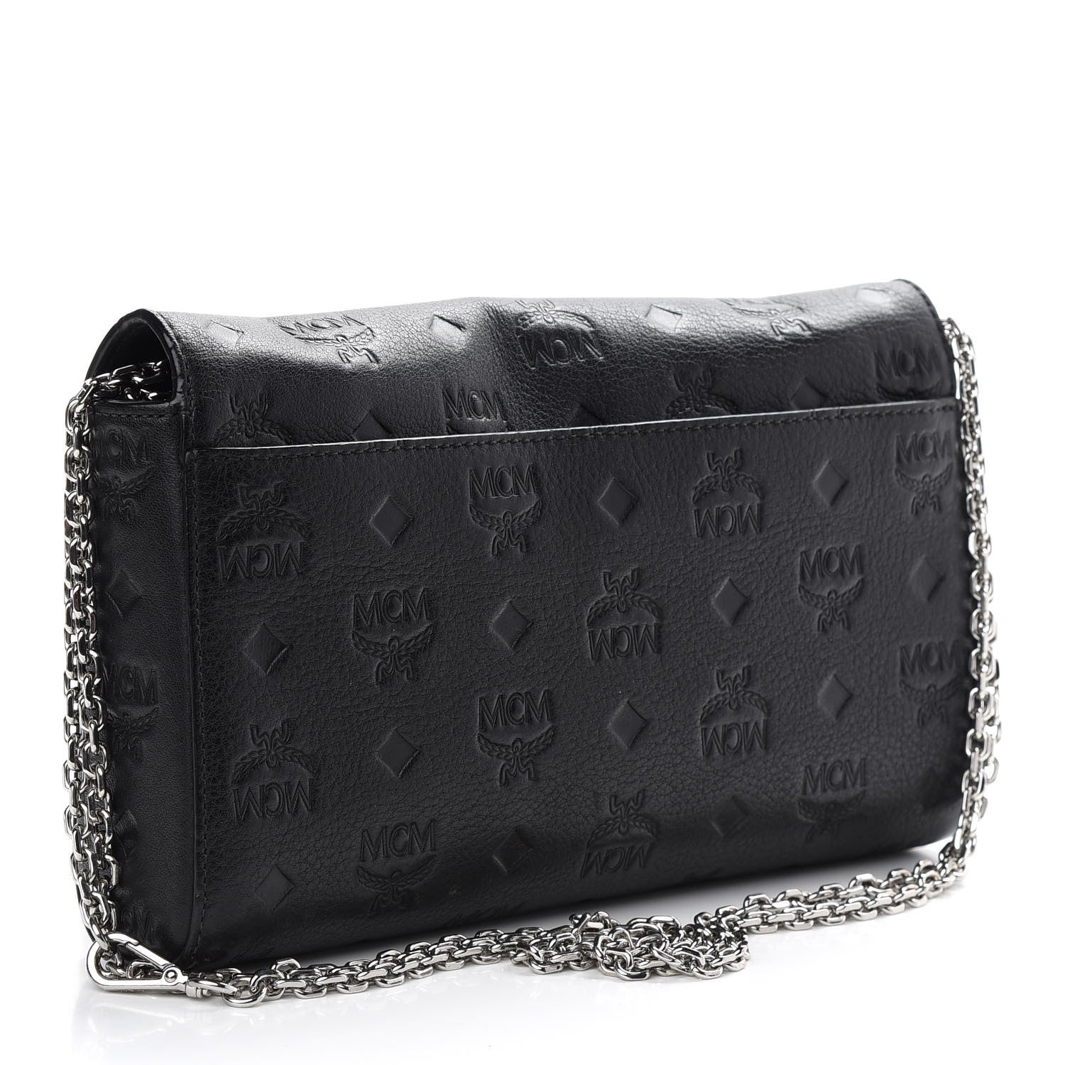 MCM Calfskin Ottomar Monogram Medium Millie Crossbody Bag Black 3 of 8
