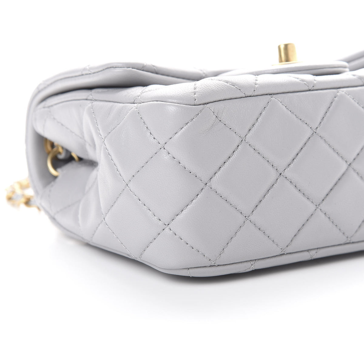 Chanel Lambskin Quilted Mini Pearl Crush Flap Light Grey 8 of 10