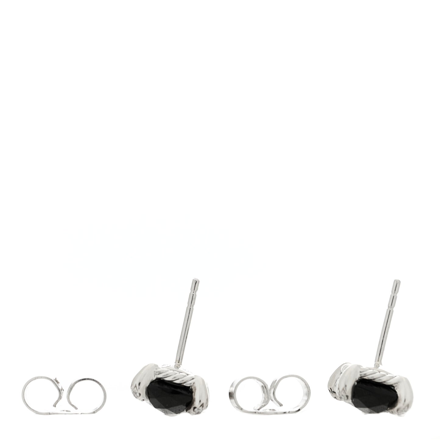 Sterling Silver Diamond Black Onyx 9mm Chatelaine Earrings