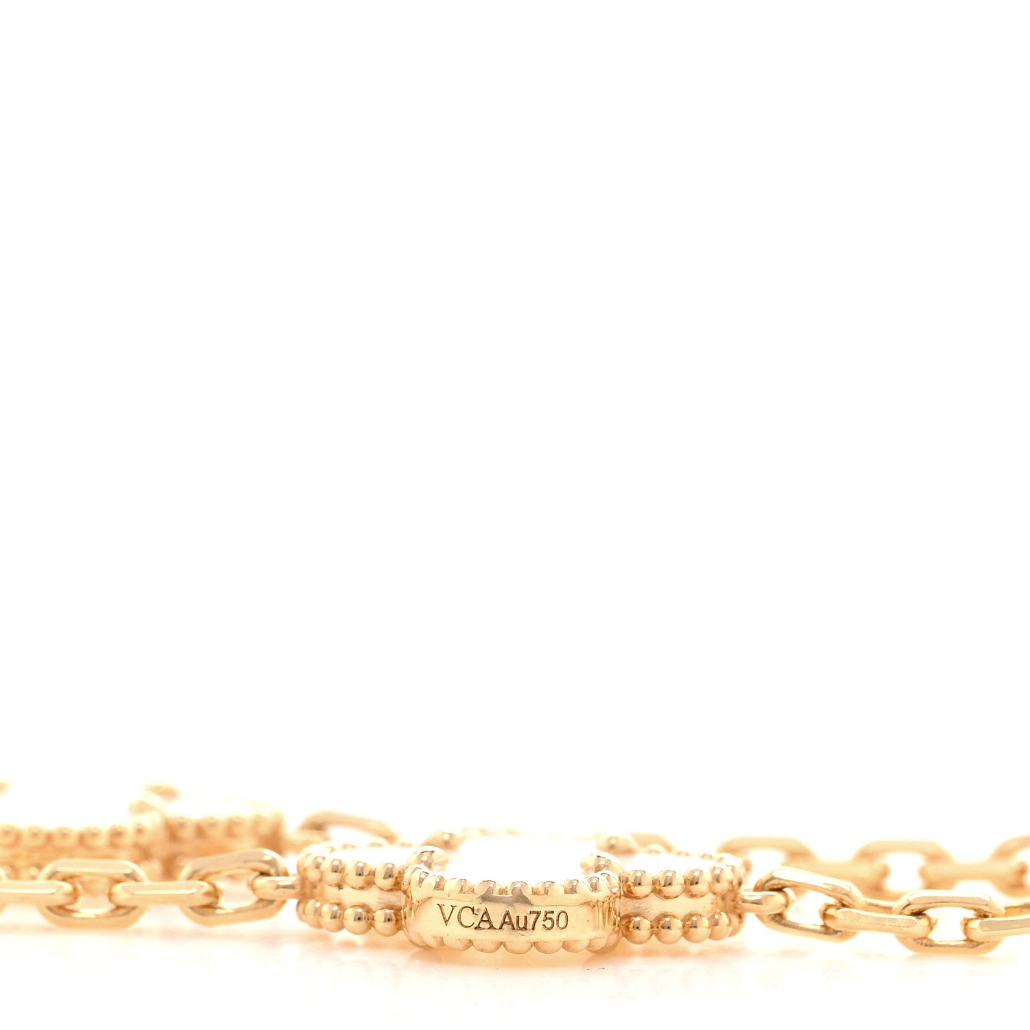 Van Cleef & Arpels 18K Yellow Gold Mother of Pearl 20 Motifs Vintage Alhambra Necklace 5 of 6