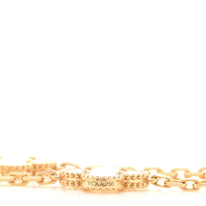 Van Cleef & Arpels 18K Yellow Gold Mother of Pearl 20 Motifs Vintage Alhambra Necklace 5 of 6