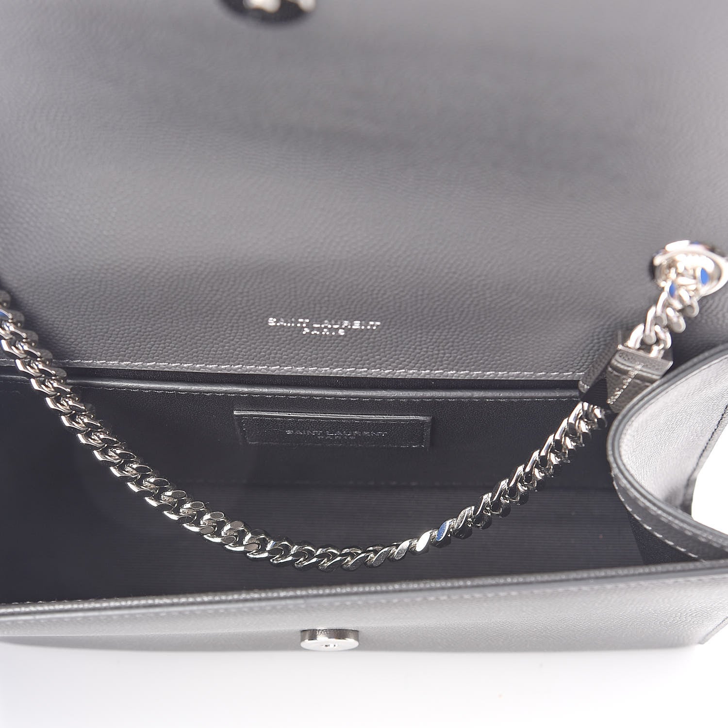 Saint Laurent Grain De Poudre Small Monogram Kate Satchel Storm 5 of 9