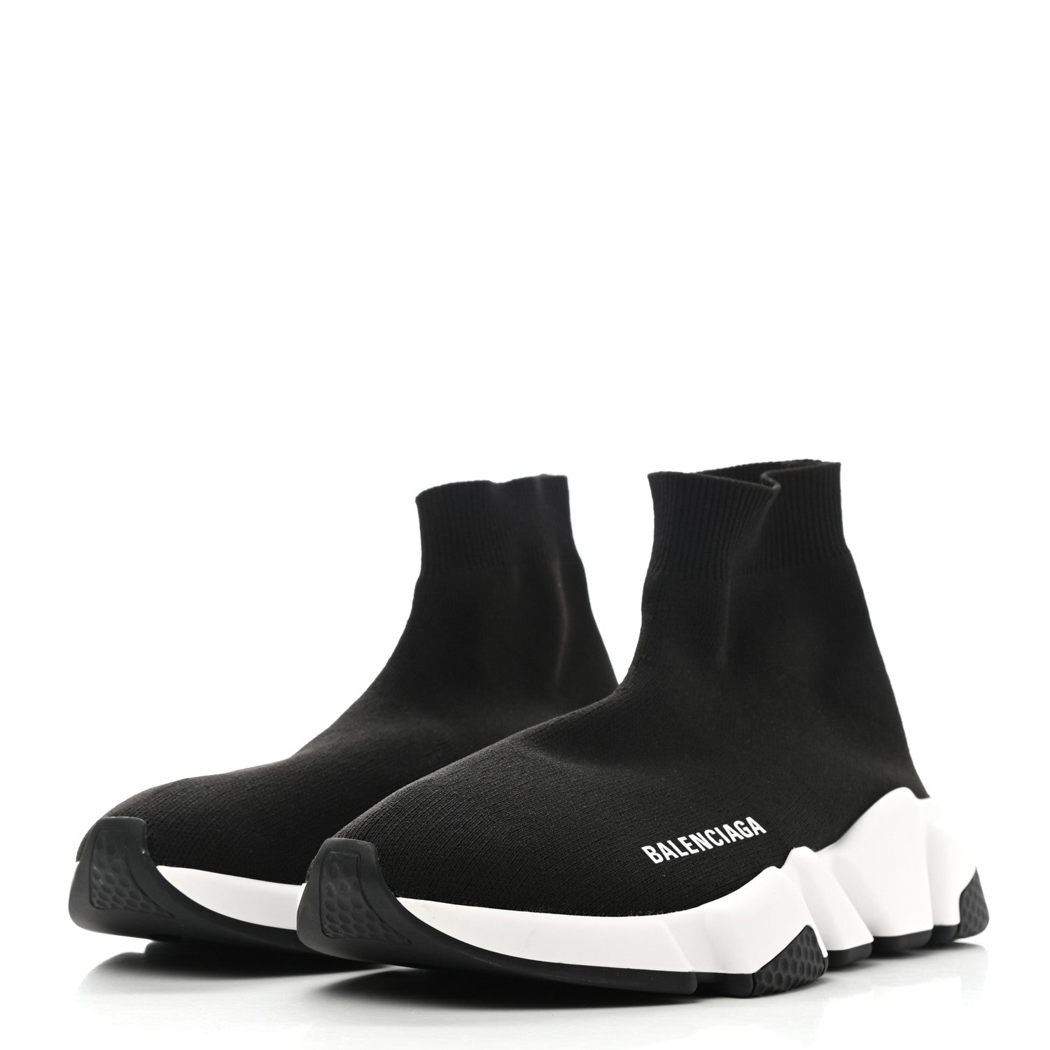 Balenciaga Neoprene Knit Womens Speed Sneakers 37 Black White 3 of 8