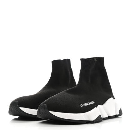 Balenciaga Neoprene Knit Womens Speed Sneakers 37 Black White 3 of 8