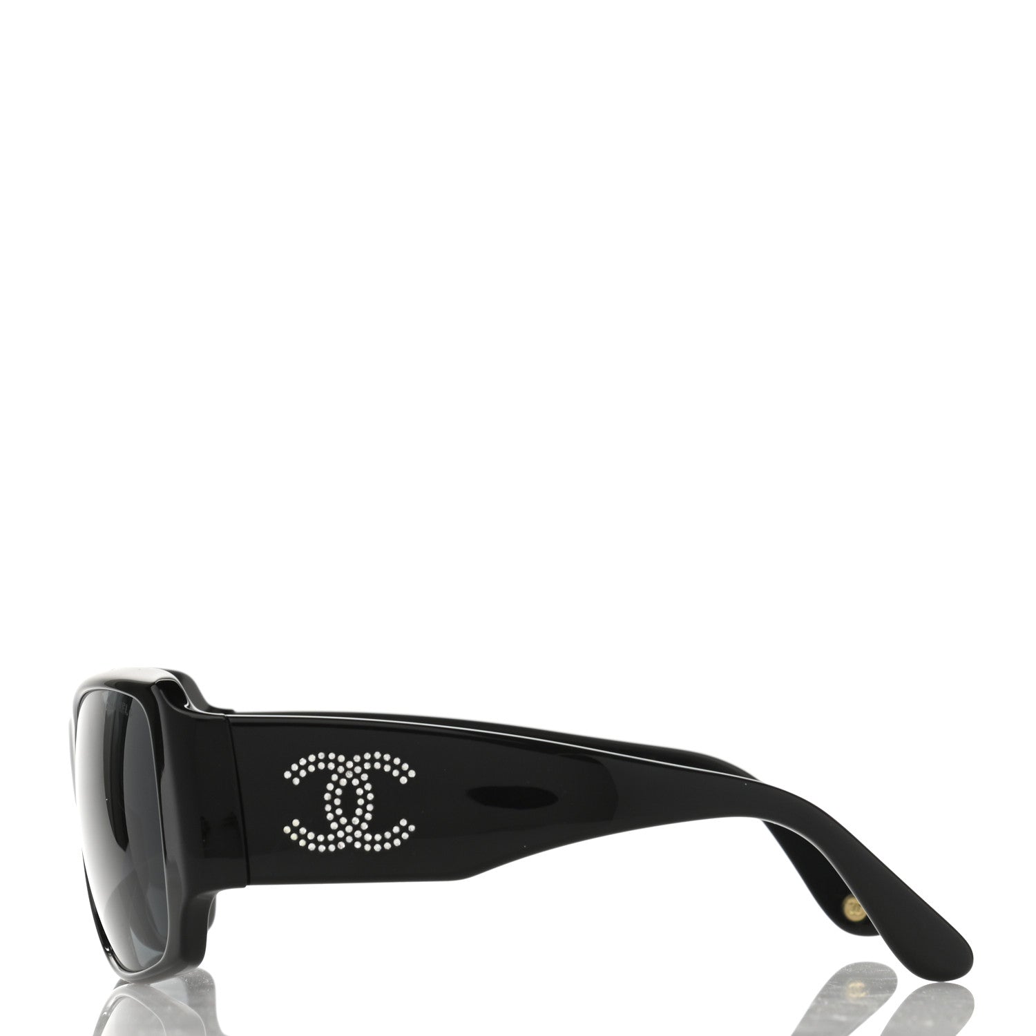 Chanel Black Crystal CC Logo Sunglasses 5096-B Black 3 of 8