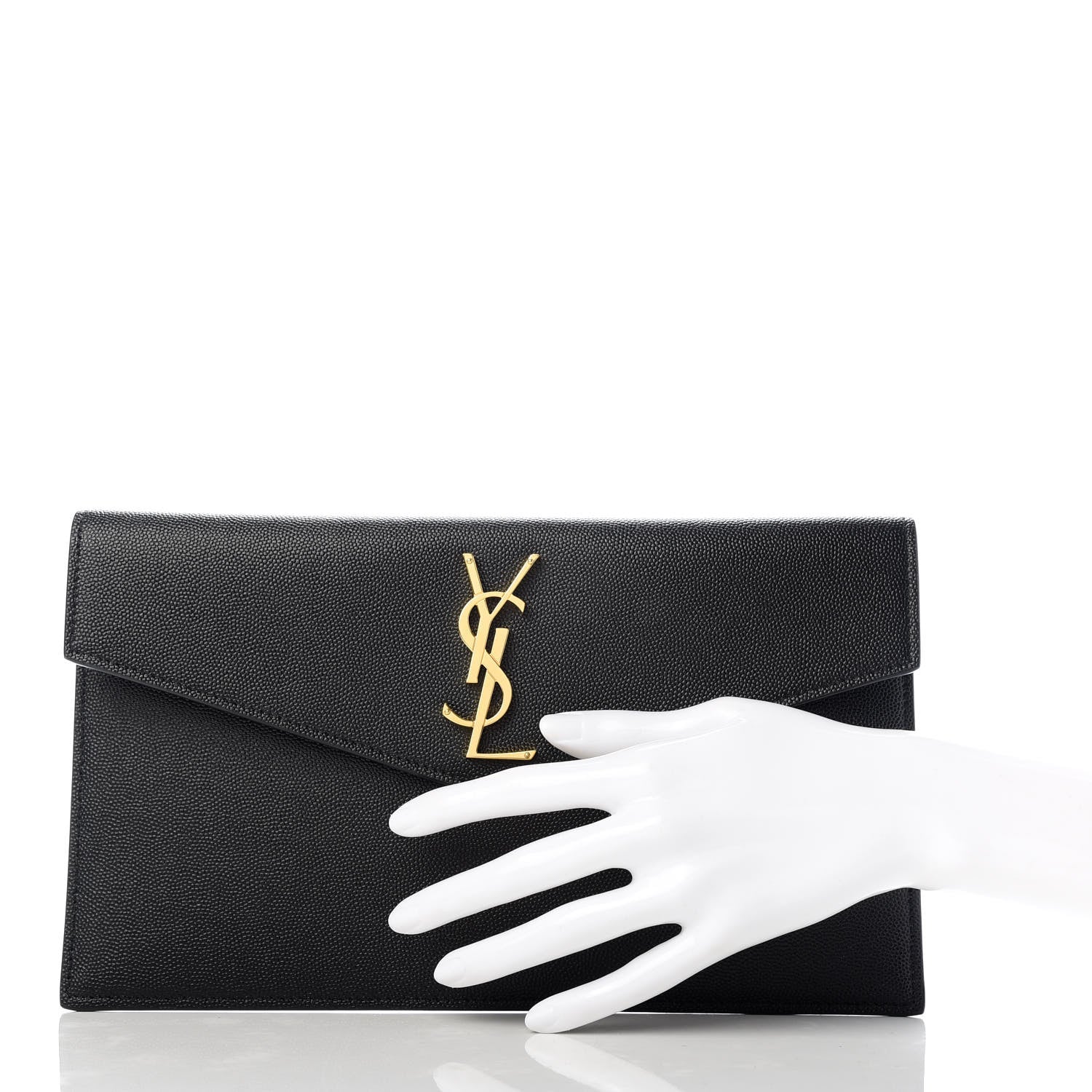 Saint Laurent Grain De Poudre Uptown Pouch Black 2 of 8