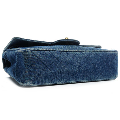 Chanel Quilted Denim Double Small Flap Blue 4 of 8