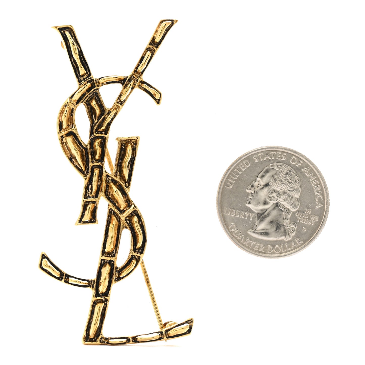 Monogram Crocodile Opyum Brooch Gold