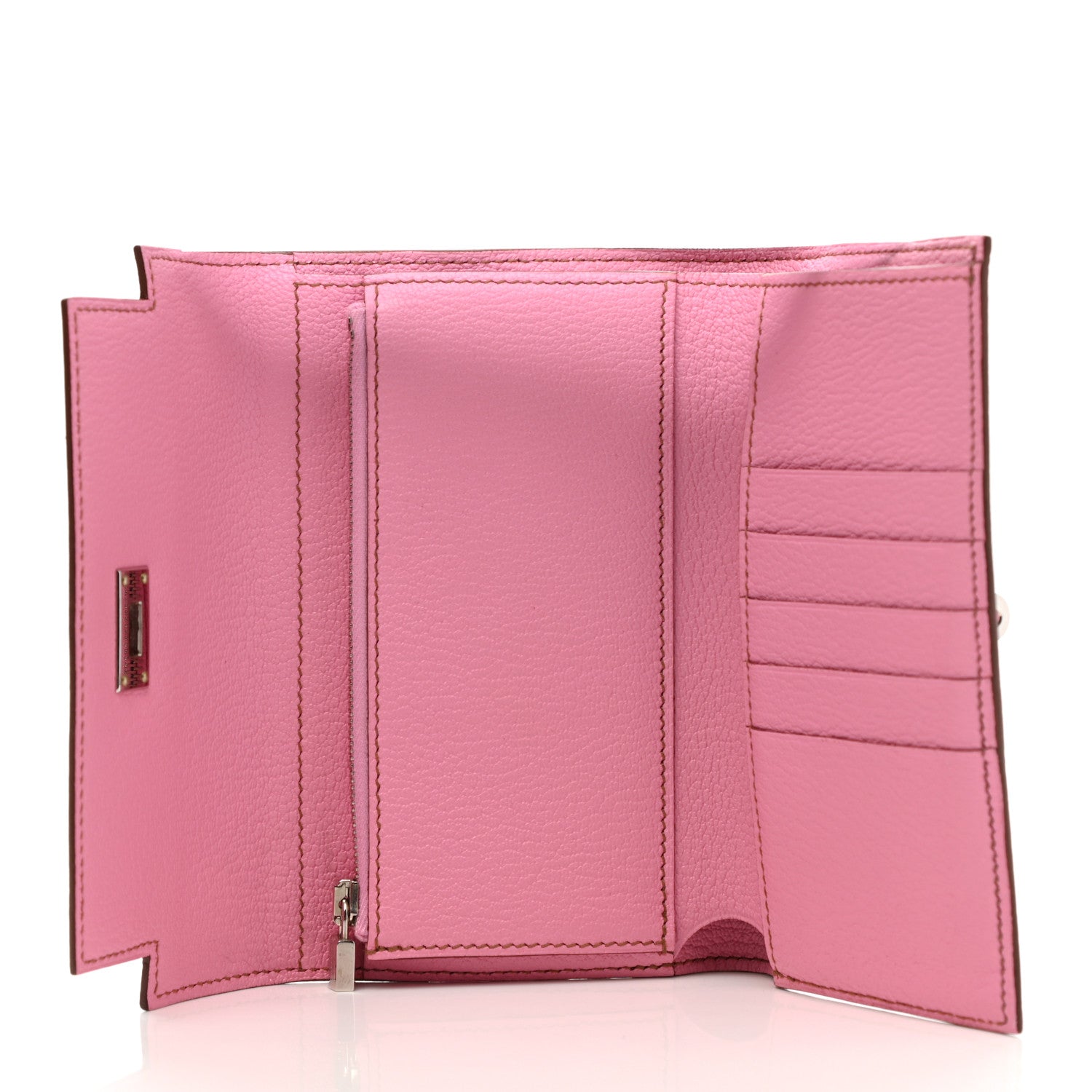 Hermes Chevre Mysore Medium Kelly Wallet 5P Pink 3 of 5