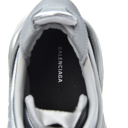 Balenciaga Metallic Rubber Mesh Womens Tyrex Sneakers 38 Monocolor Silver 7 of 8