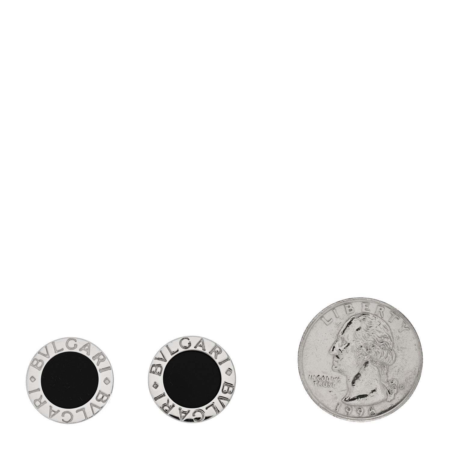 Bulgari Sterling Silver Black Onyx Cufflinks 2 of 4
