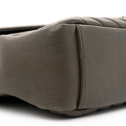 Saint Laurent Sheepskin Matelasse Chevron Monogram Large College Satchel Dark Anthracite 9 of 14