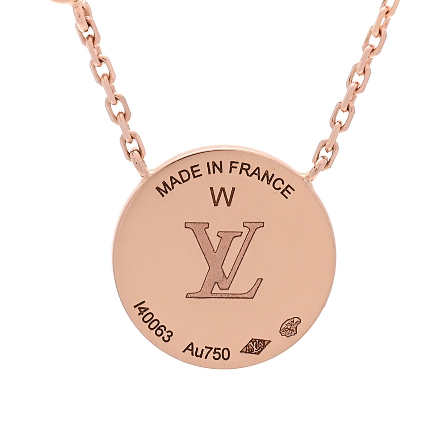 18K Pink Gold Diamond Mother of Pearl Color Blossom BB Sun Pendant Necklace