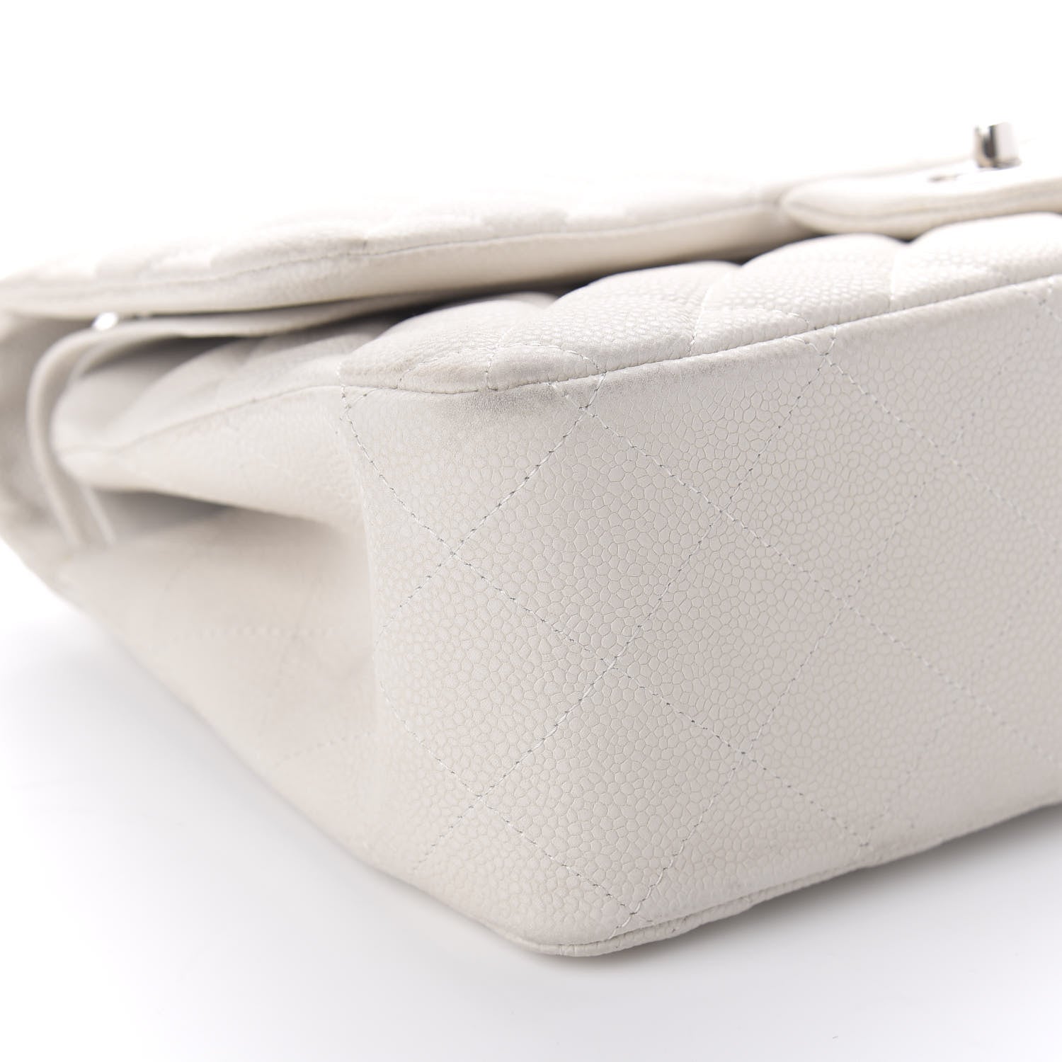 Chanel Caviar Quilted Jumbo Double Flap White 6 of 14