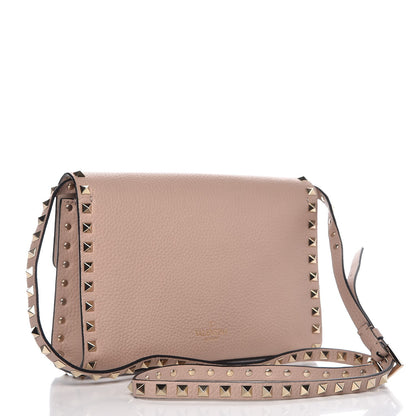 Valentino Garavani Pebbled Calfskin Medium Rockstud Flip Lock Crossbody Bag Poudre 3 of 6