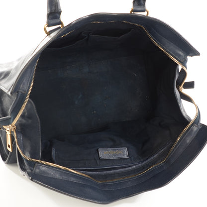 Saint Laurent Sheepskin Medium Cabas Chyc Navy 5 of 7