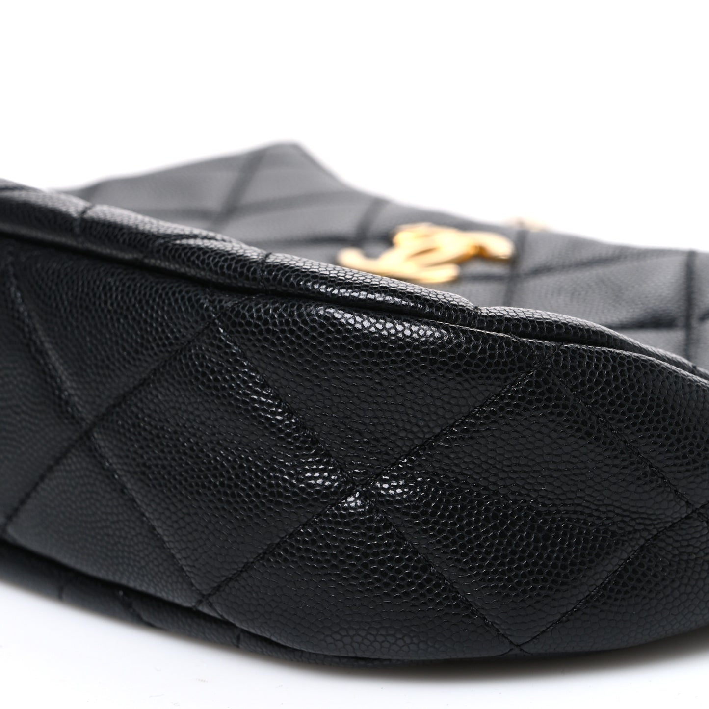 Caviar Quilted Triple Chain Hobo Black