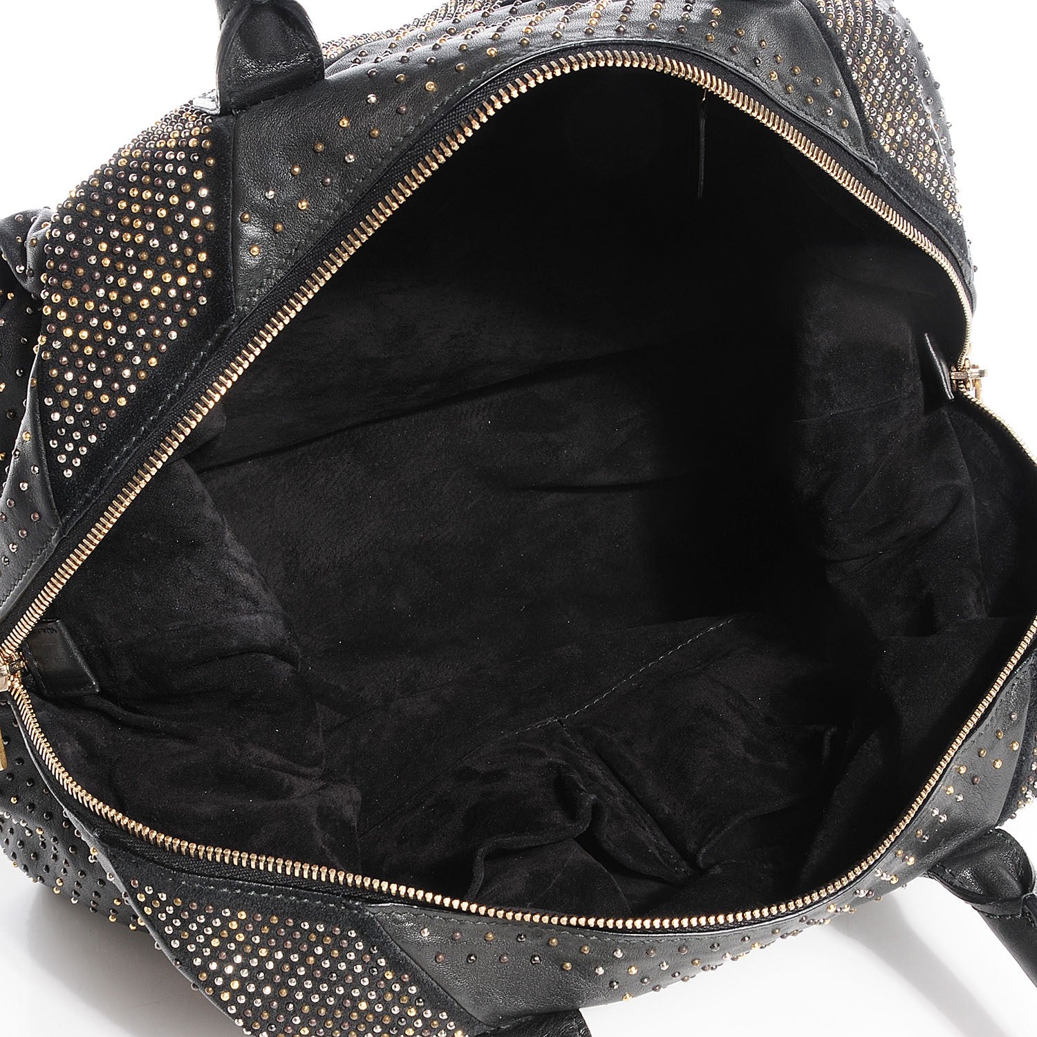 Saint Laurent Calfskin Rock Studded Easy Sac Black 91561