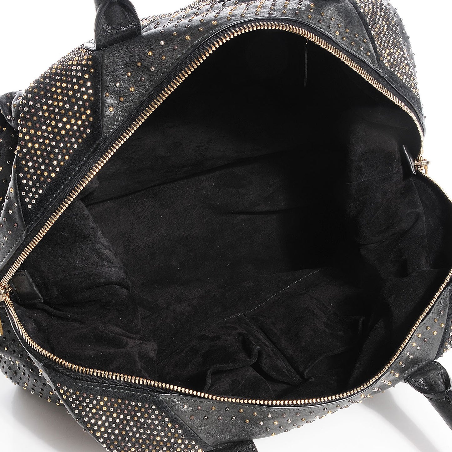 Calfskin Rock Studded Easy Sac Black