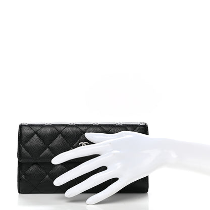 Chanel Caviar Quilted Large Gusset Flap Wallet Black 2 of 12