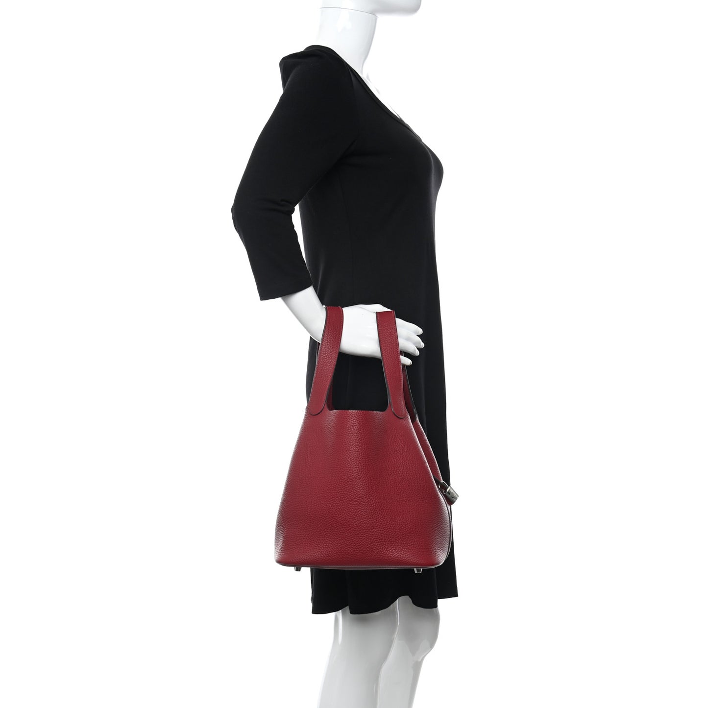 Taurillon Clemence Picotin Lock 22 MM Rouge Grenat