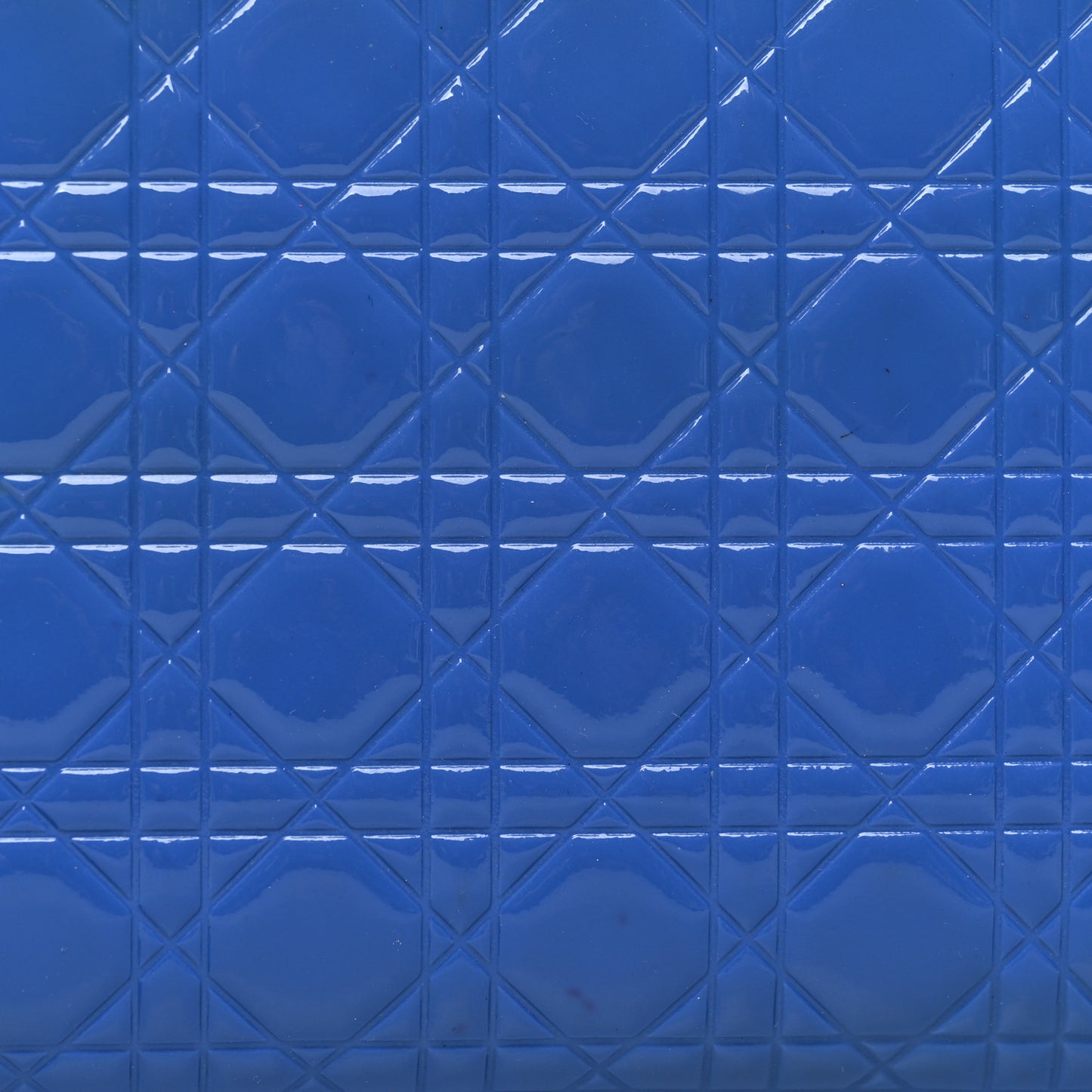 Patent Cannage Large Lady Dior Continental Zip Wallet Blue