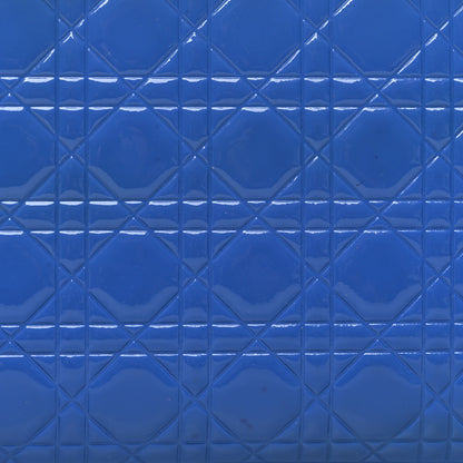 Christian Dior Patent Cannage Large Lady Dior Continental Zip Wallet Blue 8 of 10