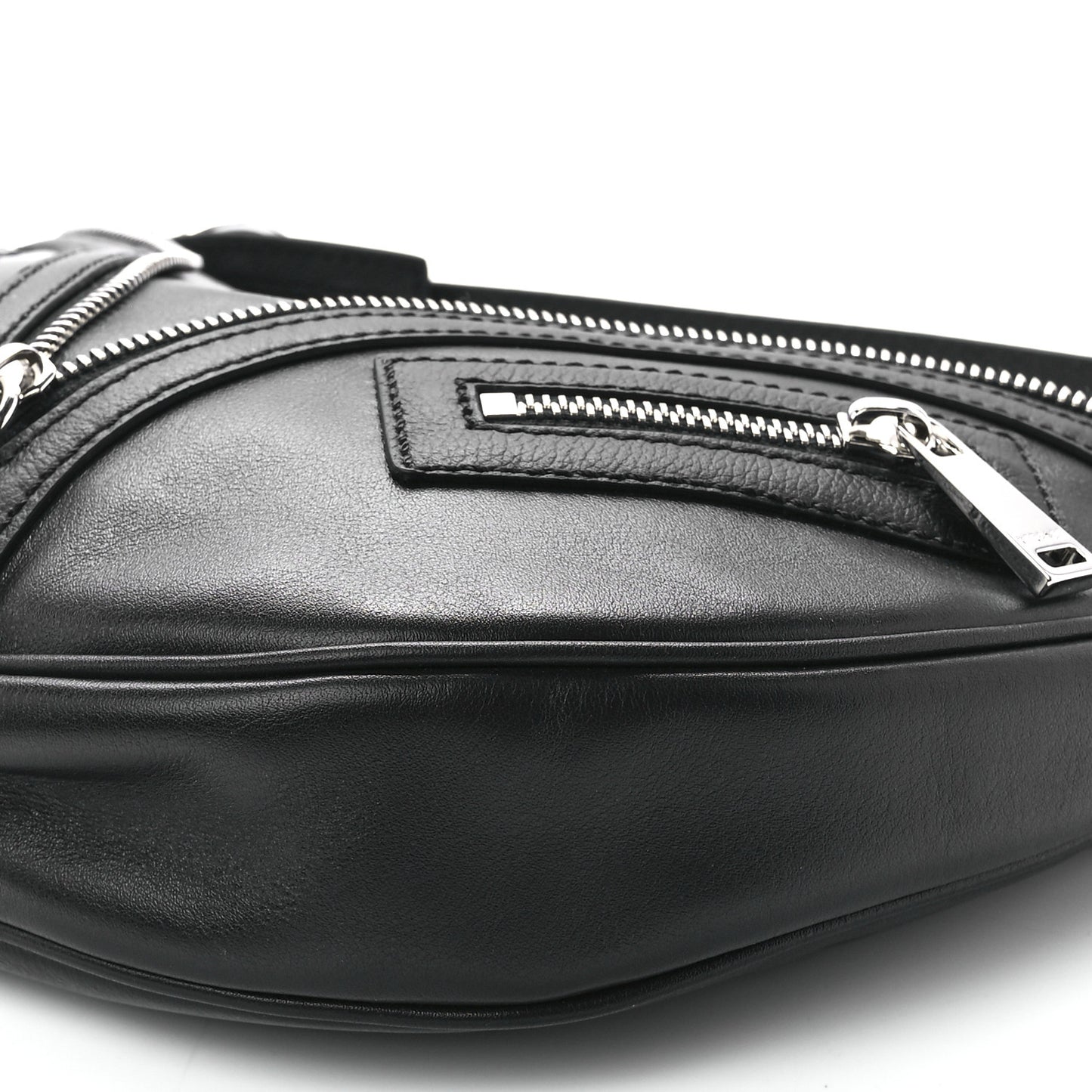 Calfskin Small Repeat Zip Hobo Black