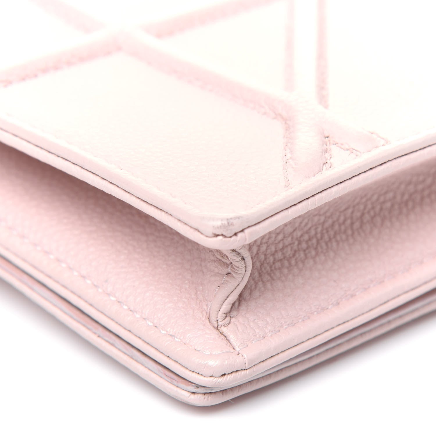 Christian Dior Grained Calfskin Diorama Wallet on Chain Pouch Rose Poudre 11 of 14