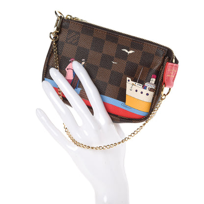 Louis Vuitton Damier Ebene 2016 Christmas Animation Mini Pochette Accessories 2 of 10