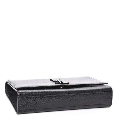 Saint Laurent Grain De Poudre Medium Classic Monogram Kate Satchel Black 4 of 8