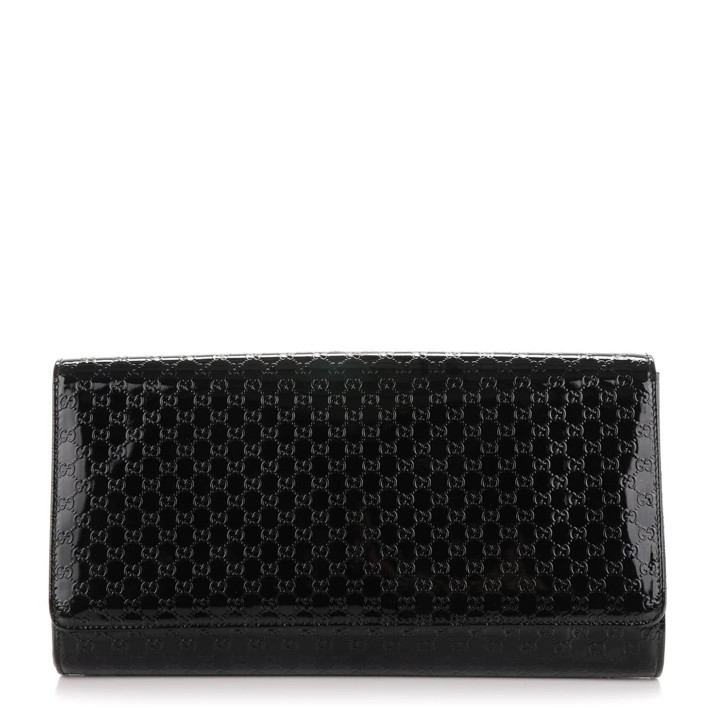 Patent Microguccissima Medium Broadway Clutch Black