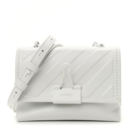 Off-White Calfskin Striped Diag Binder Flap Bag White 1 of 11