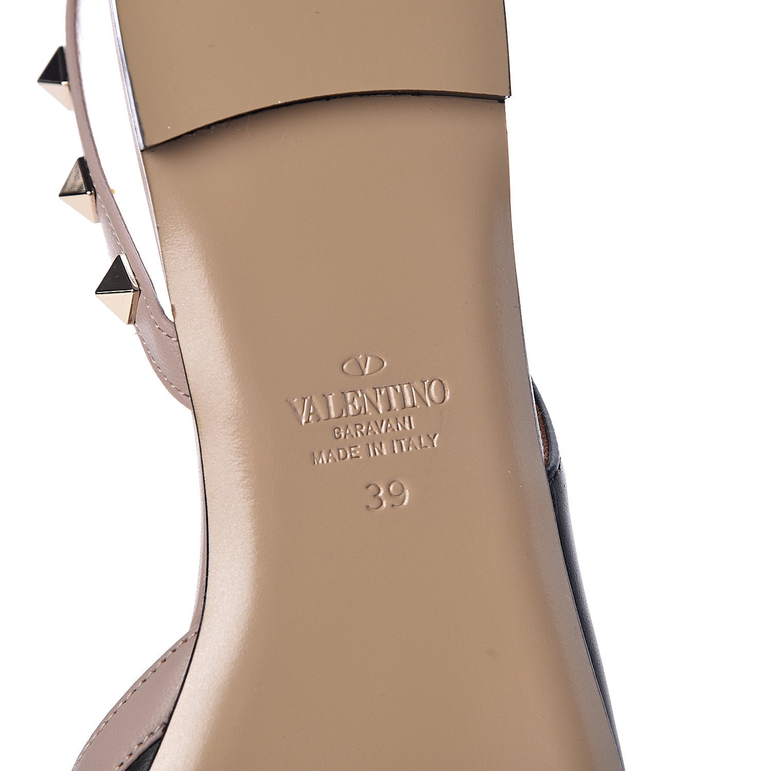 Valentino Garavani Nappa Rockstud Slingback Flats 39 Black Poudre 9 of 11