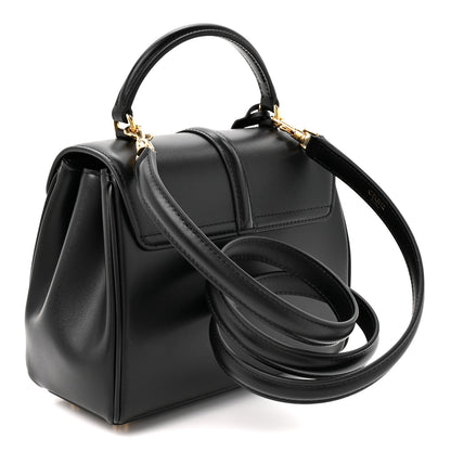 Celine Satinated Calfskin Mini 16 Top Handle Bag Black 3 of 12
