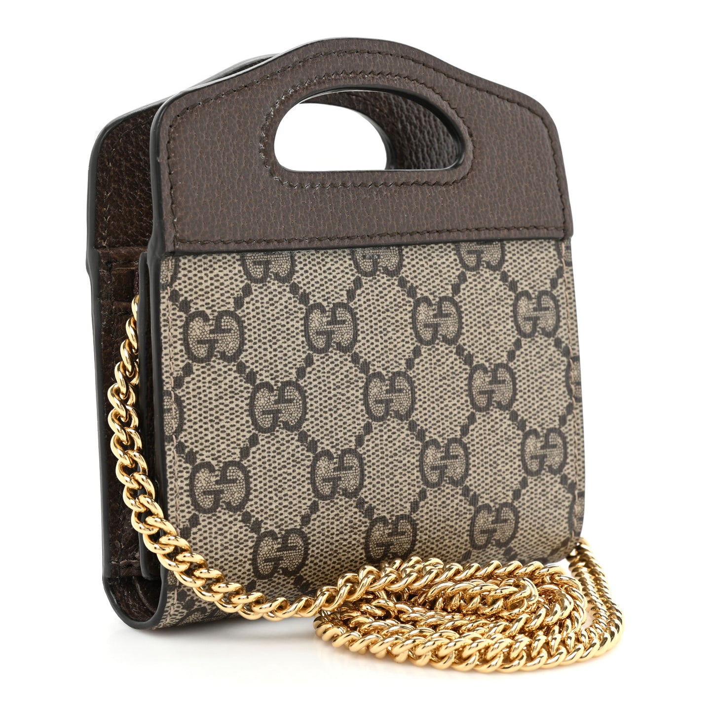 X BNF GG Supreme Monogram Textured Dollar Calfskin Bananya Print Mini Top Slip Handle Bag Beige Ebony Multicolor New Acero