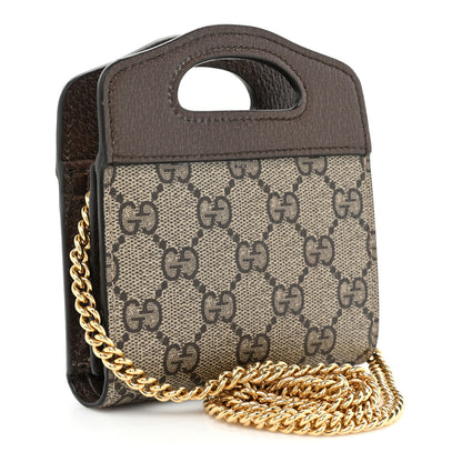 Gucci X BNF GG Supreme Monogram Textured Dollar Calfskin Bananya Print Mini Top Slip Handle Bag Beige Ebony Multicolor New Acero 3 of 11