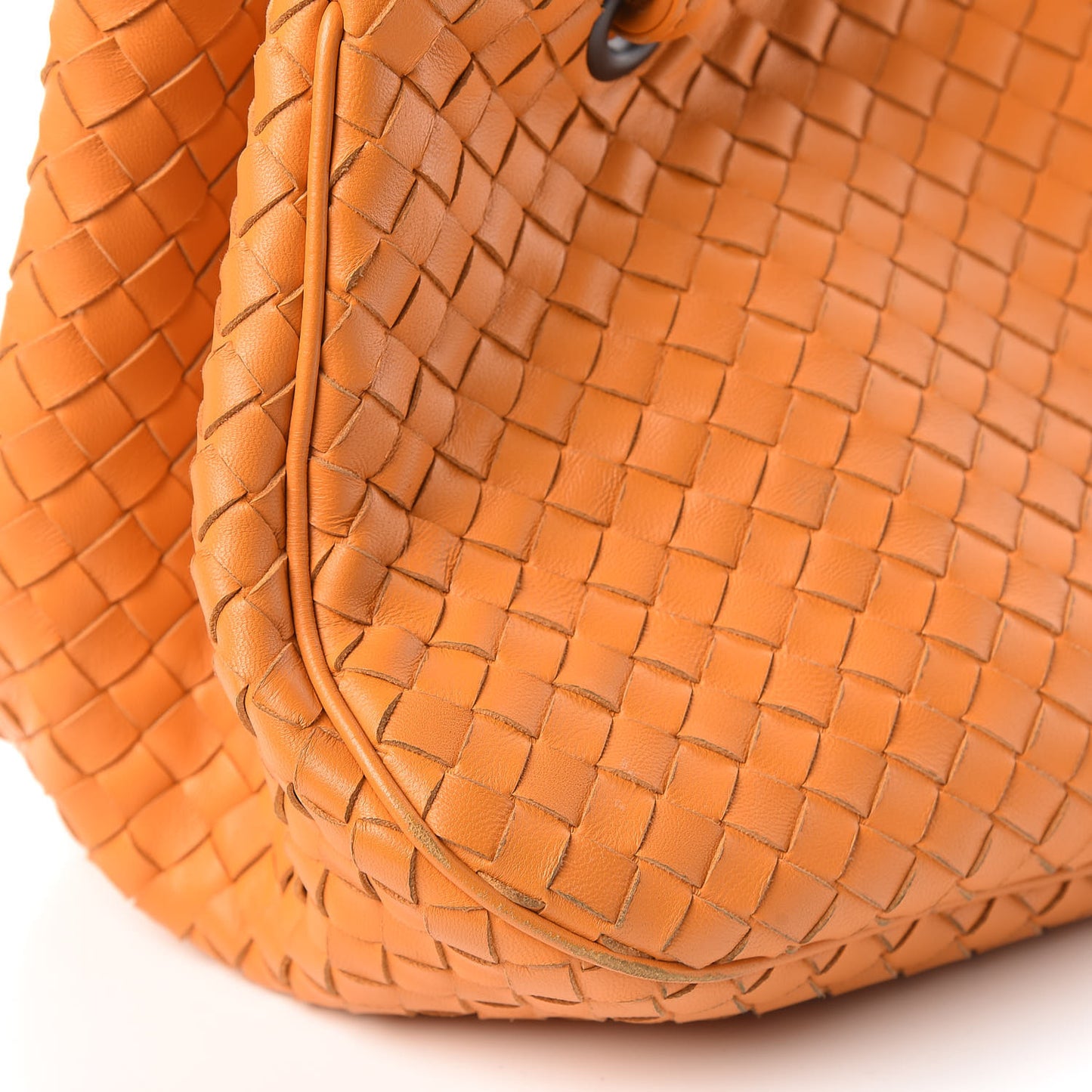 Nappa Intrecciato Woven Tote Tangerine