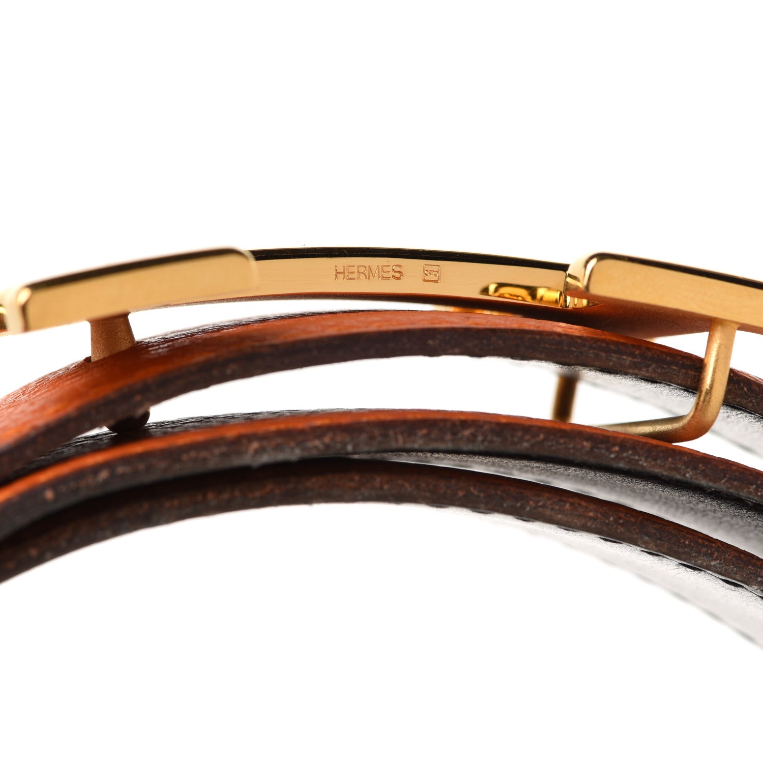 Hermes Box Togo 32mm H Belt 85 Black Orange 8 of 11
