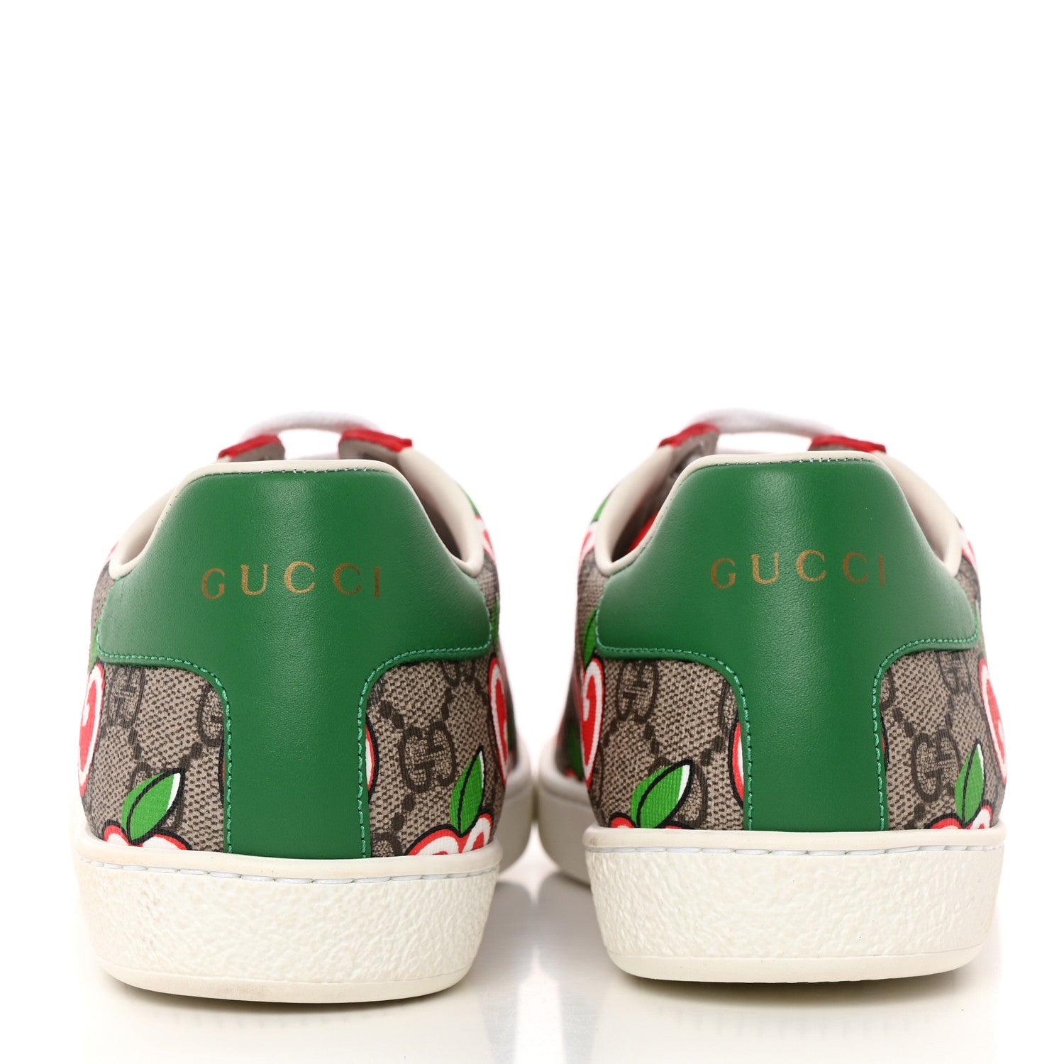 Gucci GG Supreme Monogram Apple Womens Ace Sneakers 38 Red 5 of 11
