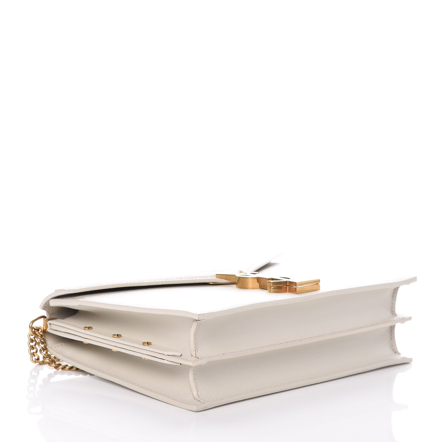 Saint Laurent Smooth Calfskin Monogram Cassandra Clasp Bag Porcellana 4 of 10