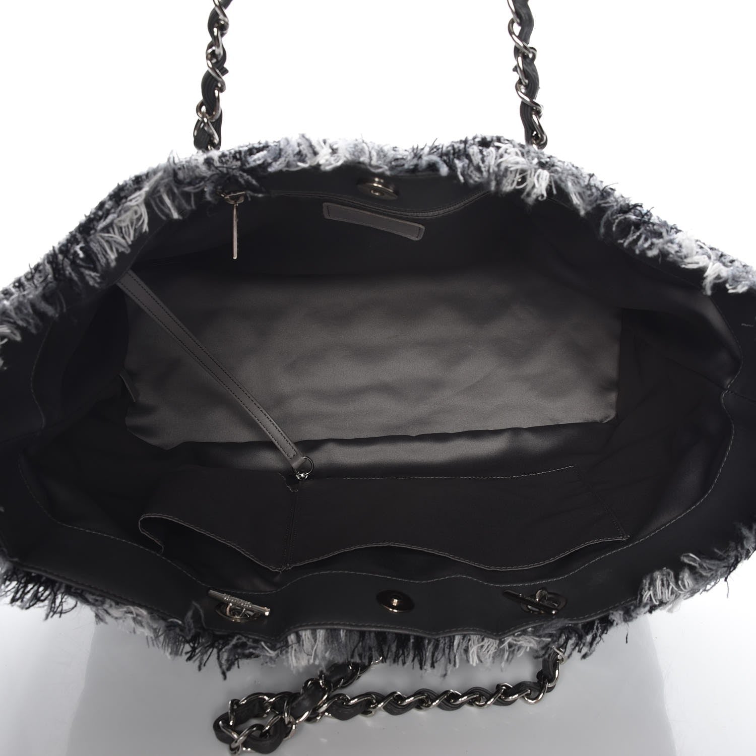 Chanel Vinyl Funny Tweed Patchwork Tote Grey 5 of 7