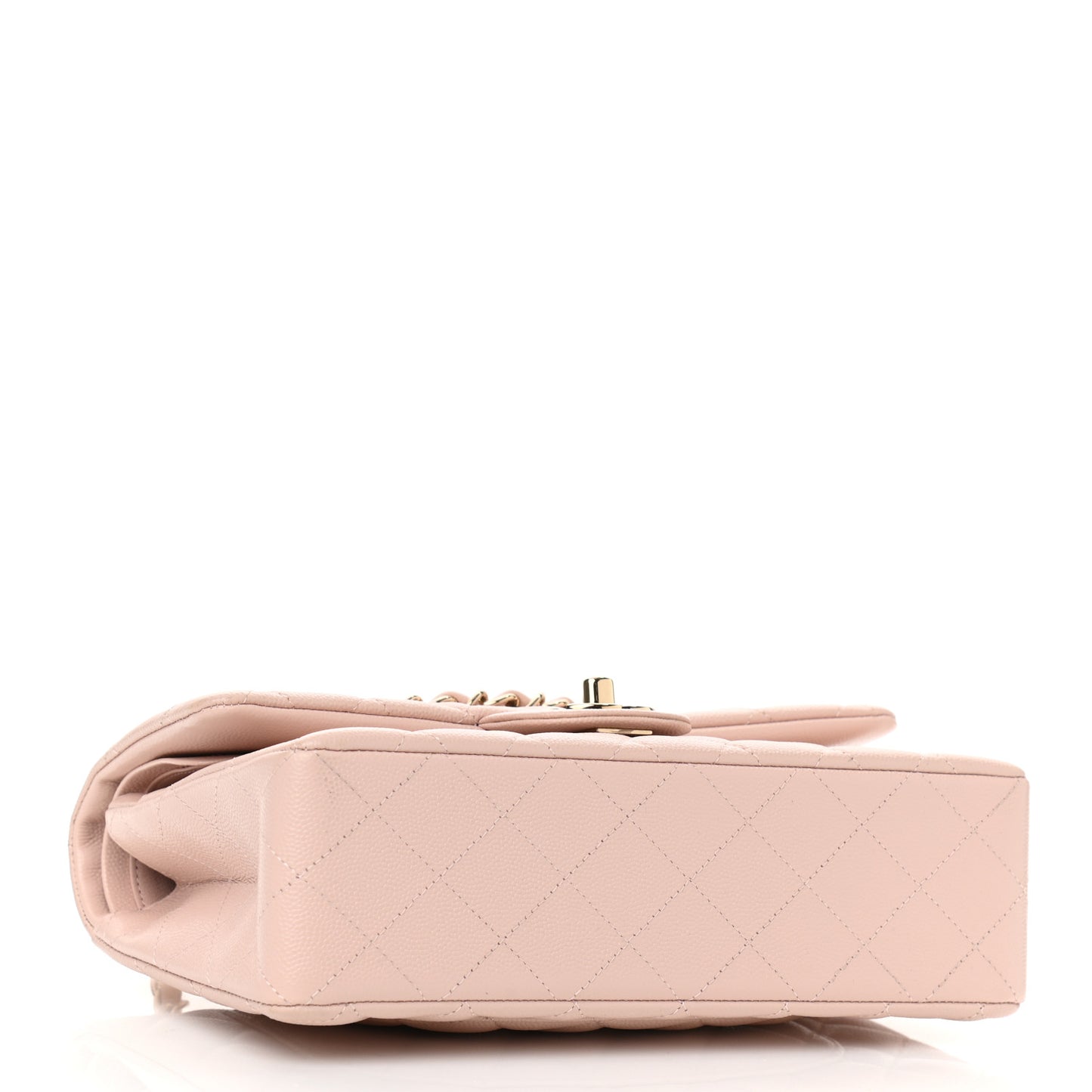Caviar Quilted Small Double Flap Light Pink