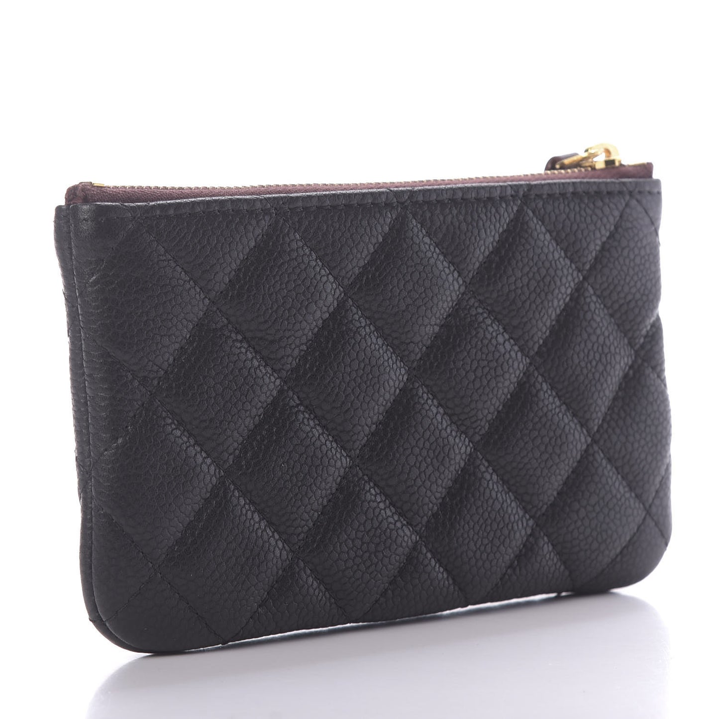 Caviar Quilted Small Cosmetic Case Black