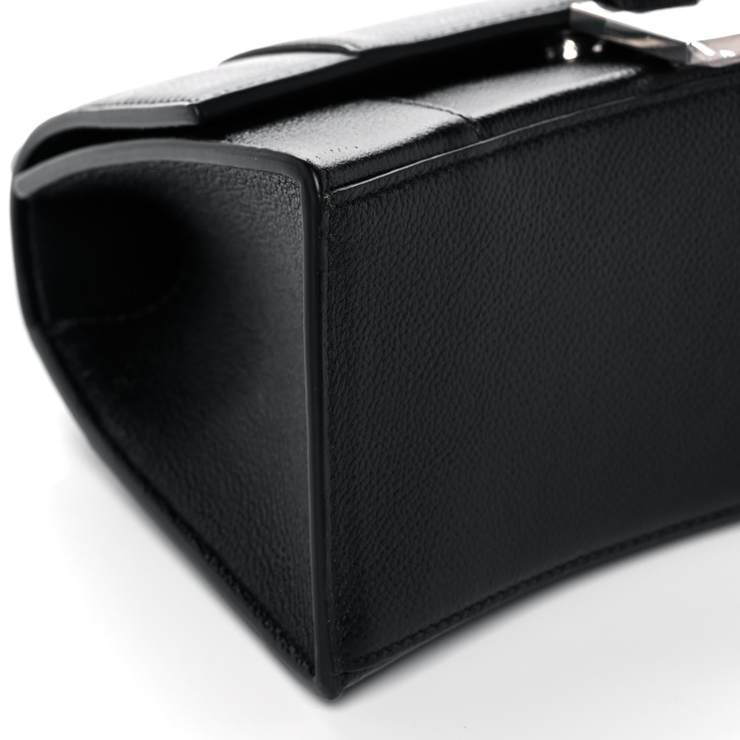 Balenciaga Grained Calfskin Small Hourglass Top Handle Bag Black 8 of 9