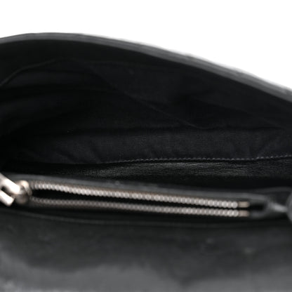 Saint Laurent Sheepskin Matelasse Chevron Monogram Medium College Bag Black 5 of 13
