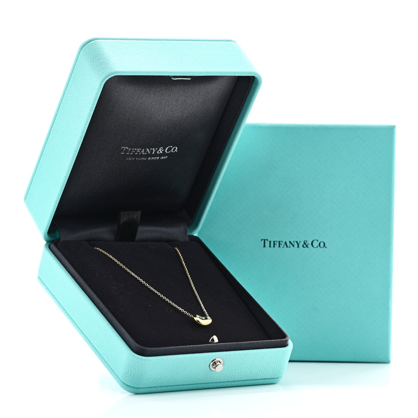 18K Yellow Gold 9mm Elsa Peretti Bean Pendant Necklace