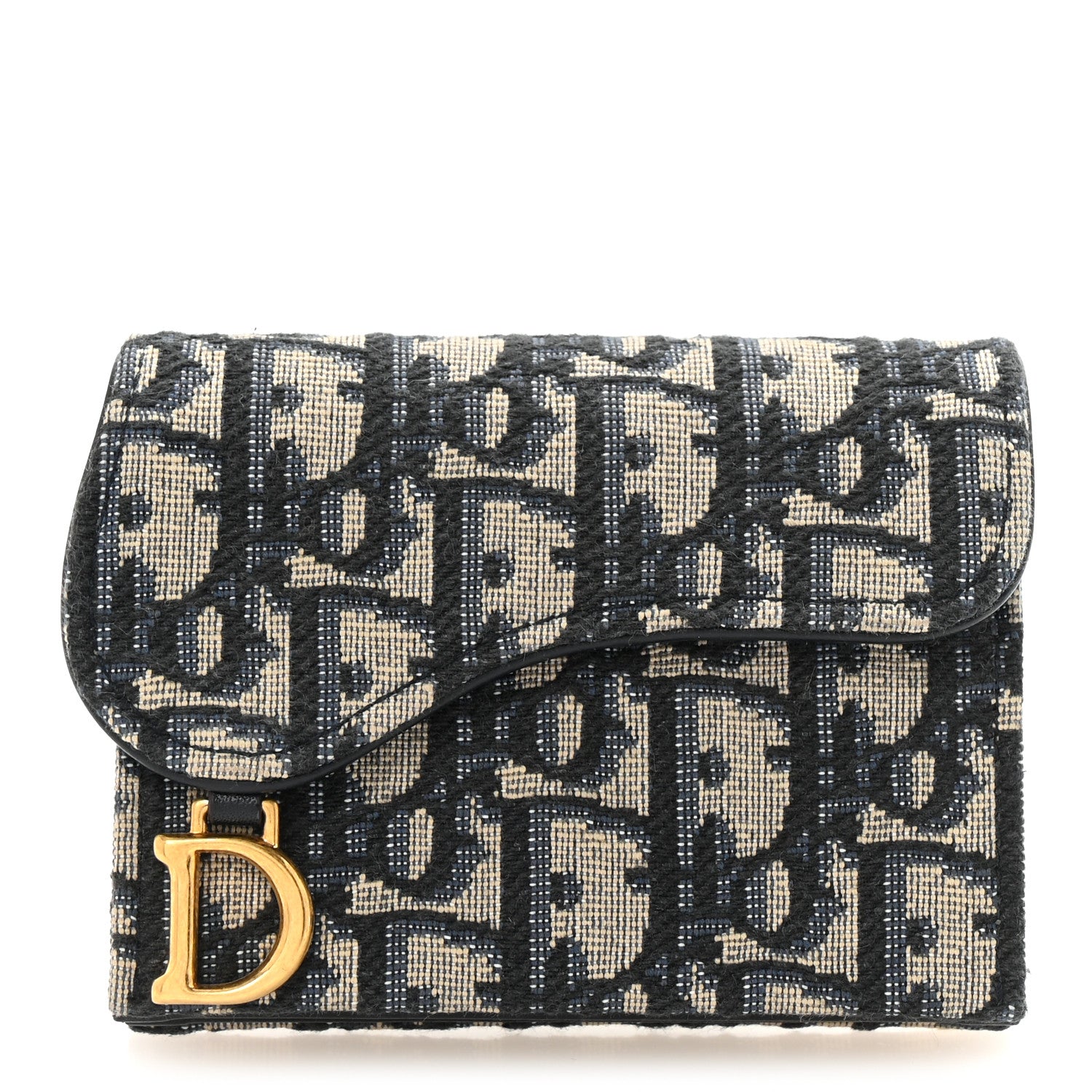 Christian Dior Oblique Saddle 5-Gusset Card Holder Blue 1 of 7